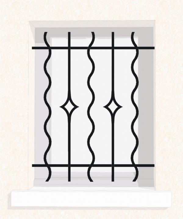 Grille de fenêtre en fer forgé Marcel