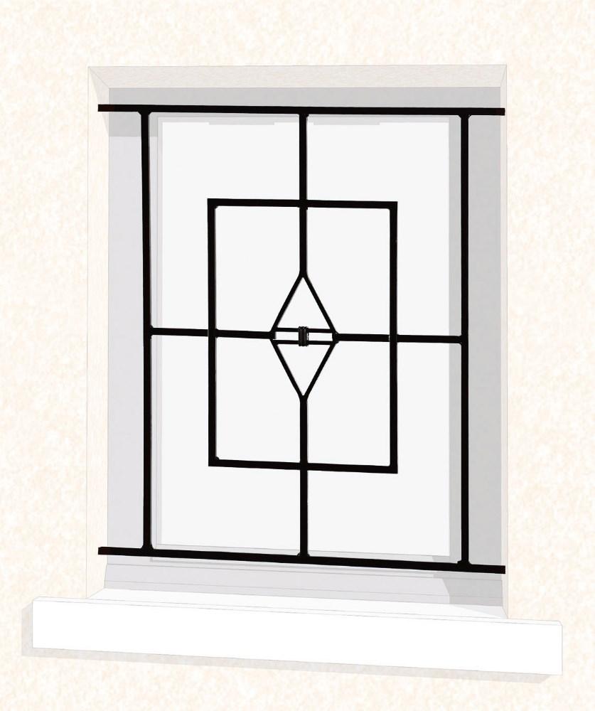 Grille de fenêtre en fer forgé Plume