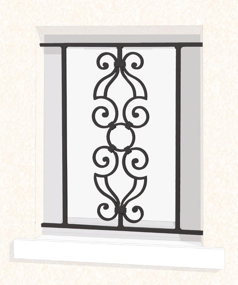 Grille de fenêtre en fer forgé Voltaire